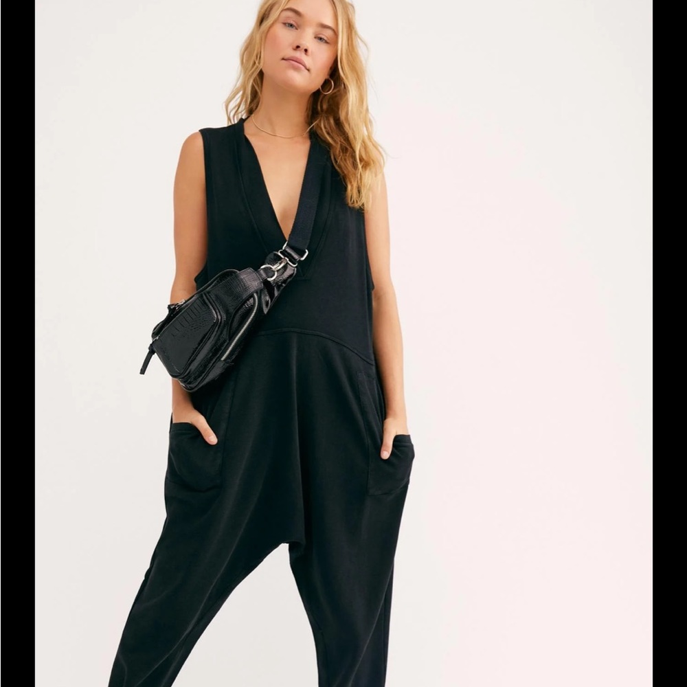 Free People What’s Up Onesie in Black size Large